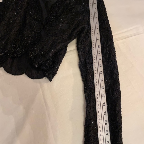 Brilliante by JA, evening black beaded jacket Sz L - Picture 6 of 8